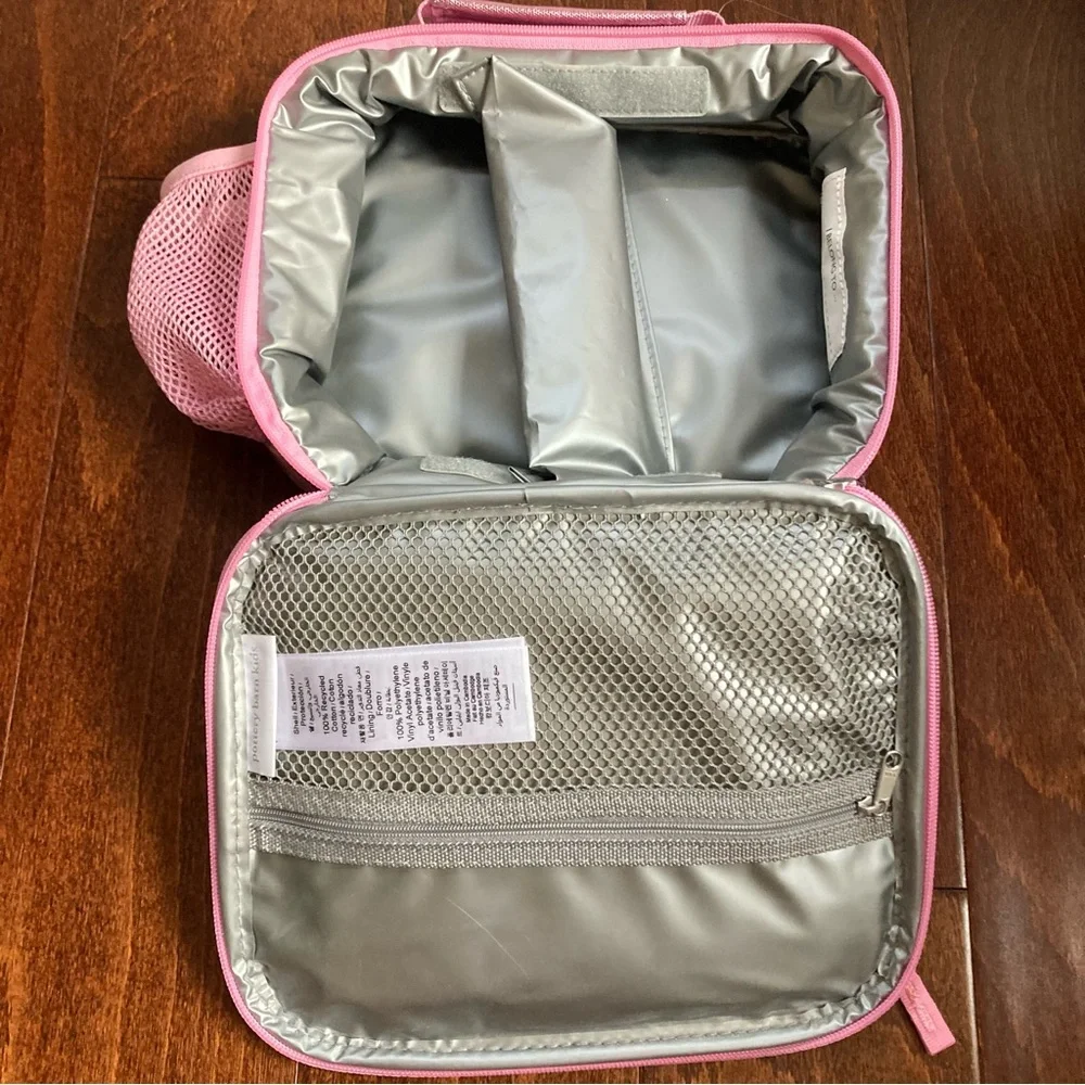 NEW Pottery barn Kids Mackenzie Pink Metallic Lunchbox monogrammed ZOE glittery